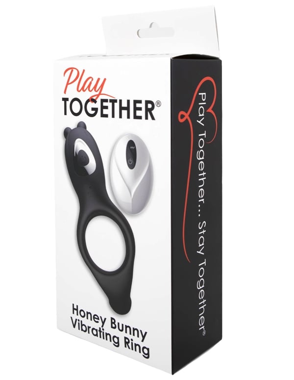 Play Together Honey Bunny Vibrating C-Ring ALT4 view Color: BK