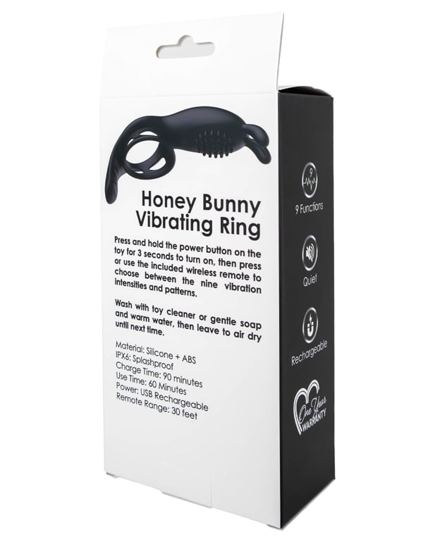 Play Together Honey Bunny Vibrating C-Ring ALT5 view Color: BK