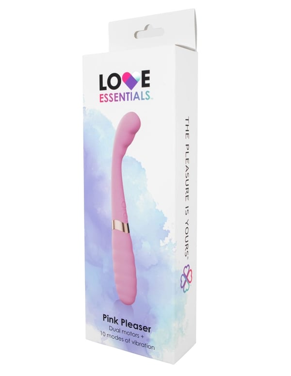 Love Essentials Pink Pleaser Vibrator ALT3 view Color: PK