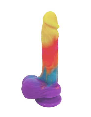 NEVER LONELY RAINBOW SHERBET 7.75 INCH DILDO - LL-D-0146-03285