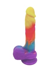 Additional  view of product NEVER LONELY RAINBOW SHERBET 7.75 INCH DILDO with color code RW