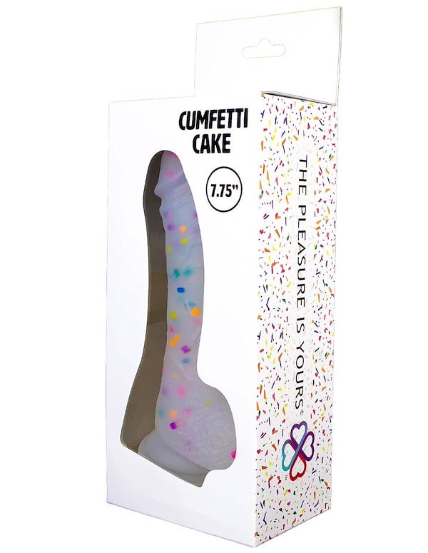 Never Lonely - Cumfetti Cake 7.75 Inch Dildo ALT2 view Color: MC