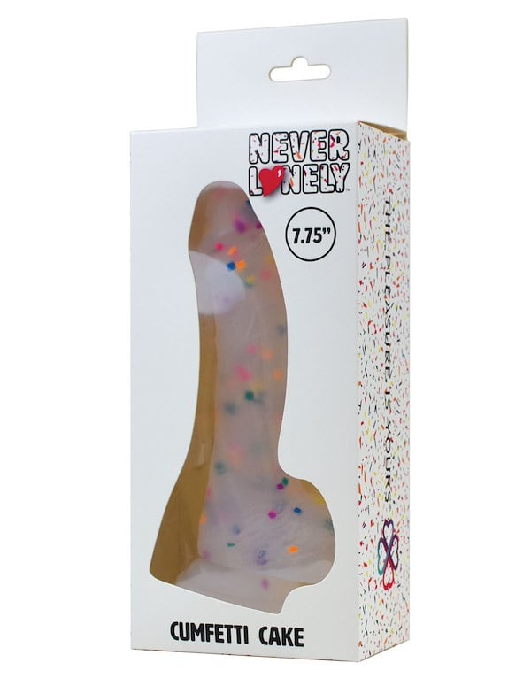 Never Lonely - Cumfetti Cake 7.75 Inch Dildo ALT3 view Color: MC