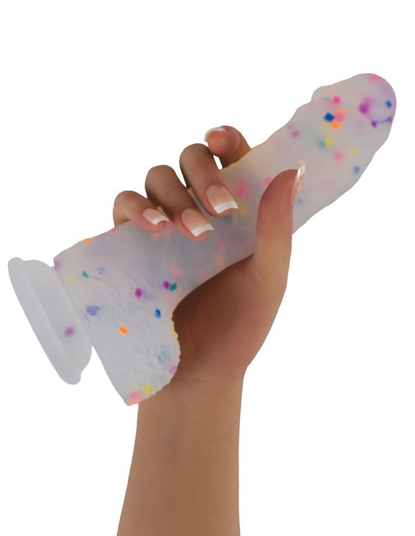 Never Lonely - Cumfetti Cake 7.75 Inch Dildo ALT6 view Color: MC