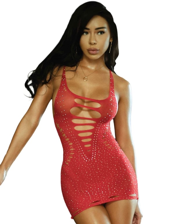 A Starry Night Fishnet Dress default view Color: RD