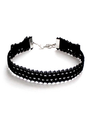 Additional  view of product LADY BOWTYE ELASTIC CHOKER with color code BK