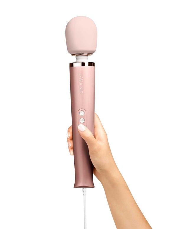 Le Wand Plug-In Vibrating Massager Rose Gold ALT1 view Color: RGLD
