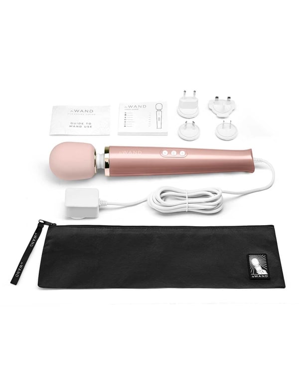 Le Wand Plug-In Vibrating Massager Rose Gold ALT6 view Color: RGLD