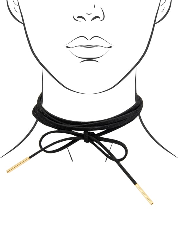 Suede Wrapping Choker default view Color: BKG