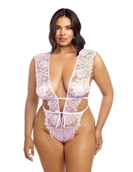 Additional  view of product IMANI EYELASH LACE PLUS SIZE TEDDY with color code PTL
