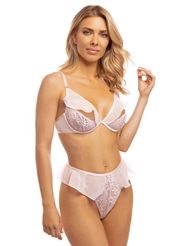 Additional  view of product HANNAH LACE SHELF BRA AND PANTY with color code PTL