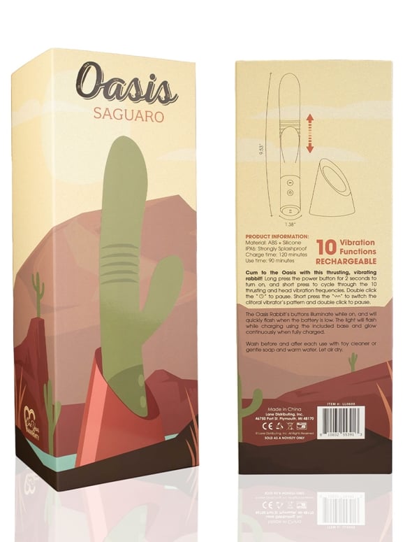 Oasis Saguaro Dual Stim Vibrator ALT4 view Color: GR