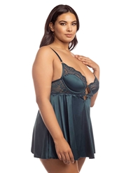 Additional  view of product DIANA SATIN AND LACE PLUS SIZE BABYDOLL with color code TL