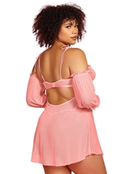 Alternate back view of LAST KISS PLUS SIZE BABYDOLL