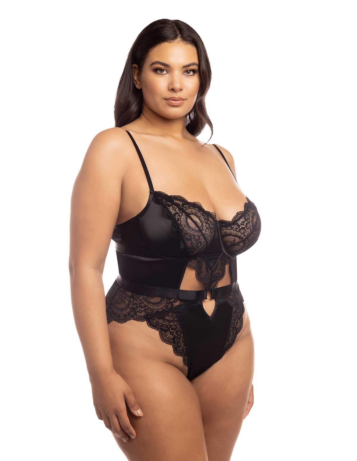 alternate image for Minna Satin And Lace Plus Size Teddy