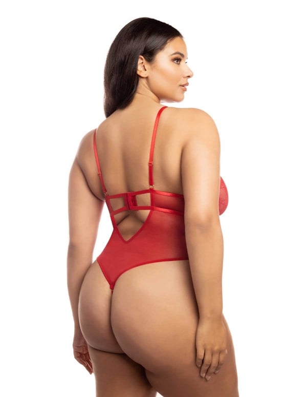 Hailey Plus Size Satin And Bows Teddy ALT1 view Color: RD