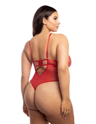Alternate back view of HAILEY PLUS SIZE SATIN AND BOWS TEDDY
