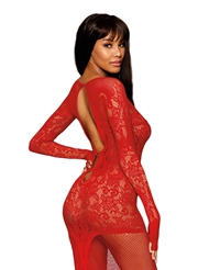 Alternate back view of FLORAL LACE BODYSTOCKING GOWN