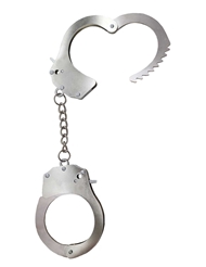 Alternate front view of BOUND TO LOVE METAL HANDCUFFS