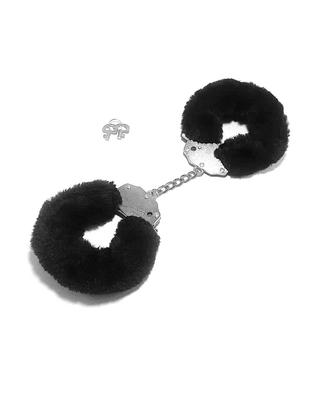 alternate image for Bound To Love Black Furry Handcuffs