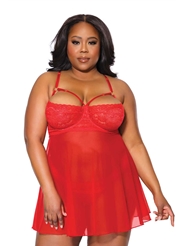 Front view of CORA PLUS SIZE BABYDOLL