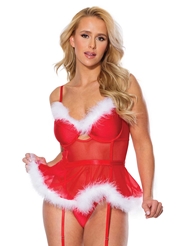 Additional  view of product SEXY SANTA PEPLUM BUSTIER with color code RWH