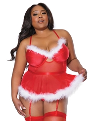 Additional  view of product SEXY SANTA PLUS SIZE PEPLUM BUSTIER with color code RWH
