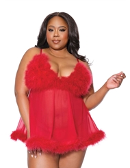 Front view of MARABOU MINX PLUS SIZE BABYDOLL