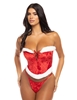 Additional RED/WHITE view of product SANTA'S ENTOURAGE VELVET BUSTIER with color code RWH
