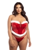 Additional RED/WHITE view of product SANTA'S ENTOURAGE VELVET BUSTIER with color code RWH