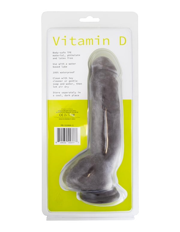 Vitamin D - 9.25 Inch Poseable Dildo With Balls - Dark ALT3 view Color: CHO