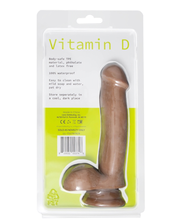 Vitamin D 7 Inch Poseable Dildo With Balls ALT3 view Color: CAR