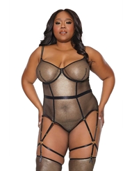 Front view of POP THE CHAMPAGNE PLUS SIZE TEDDY