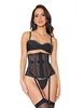 Additional BLACK view of product RHINESTONE TRIM WAIST CINCHER with color code BK