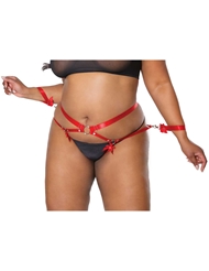 Front view of HARNESS PANTY AND CUFF PLUS SIZE SET
