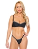 Additional BLACK view of product RHINESTONE TRIM BRA AND G-STRING SET with color code BK