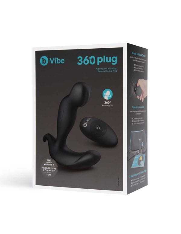 B-Vibe 360 Prostate Plug With Remote ALT5 view Color: BK