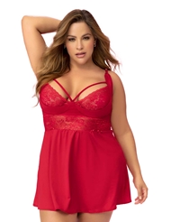 Front view of SUMPTUOUS PLUS SIZE SLEEP CHEMISE