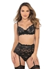 Additional BLACK view of product MUST HAVE 3PC LACE BRA SET with color code BK