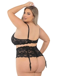 Alternate back view of MUST HAVE 3PC PLUS SIZE LACE BRA SET
