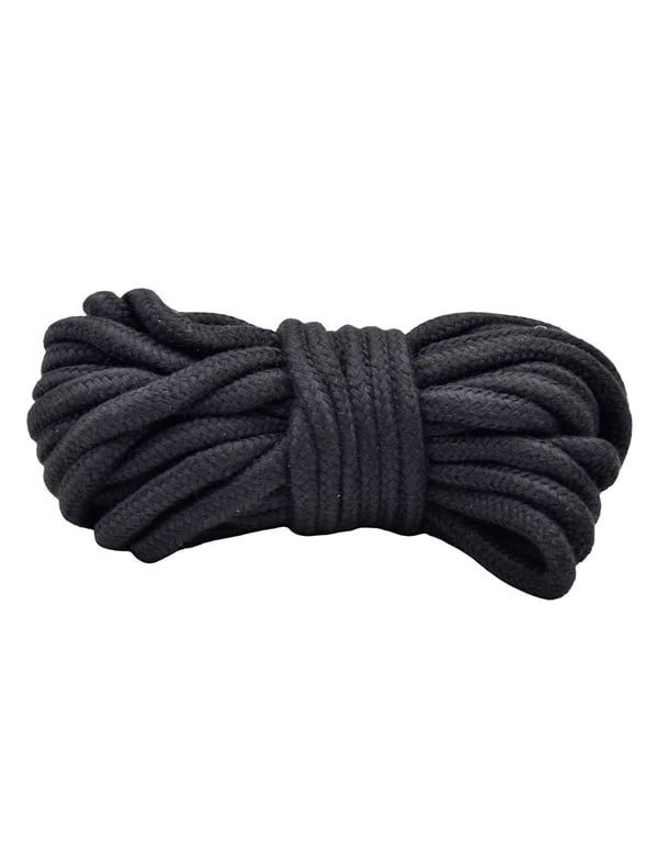 Kink & Consent Cotton Bondage Rope In Black ALT1 view Color: BK