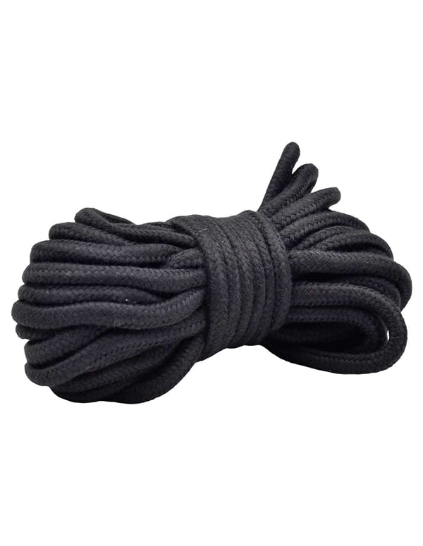 Kink & Consent Cotton Bondage Rope In Black ALT2 view Color: BK