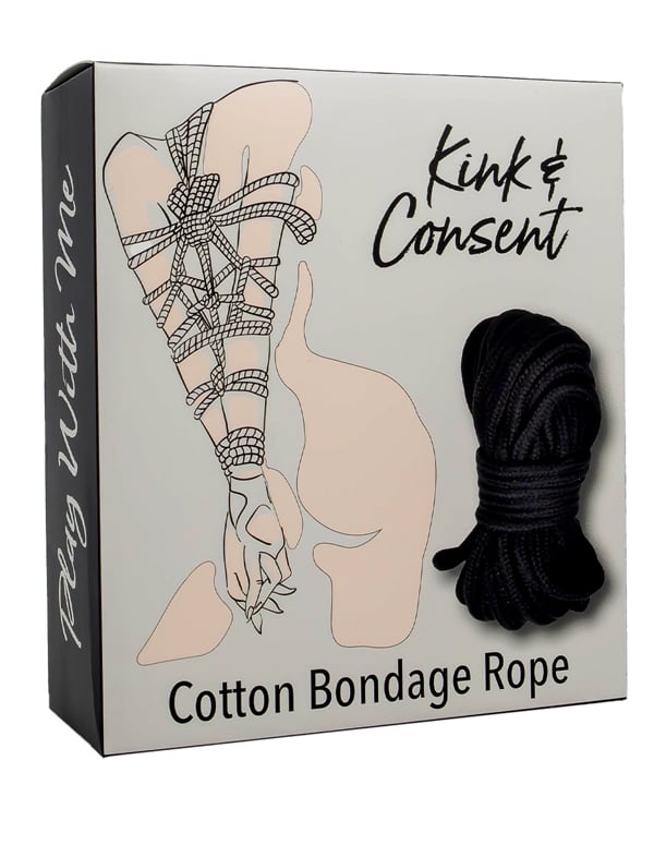 Kink & Consent Cotton Bondage Rope In Black ALT3 view Color: BK