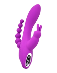 Front view of PLAYTIME TRIPLE THRILL RABBIT VIBRATOR