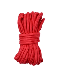 Alternate front view of KINK & CONSENT COTTON BONDAGE ROPE IN RED