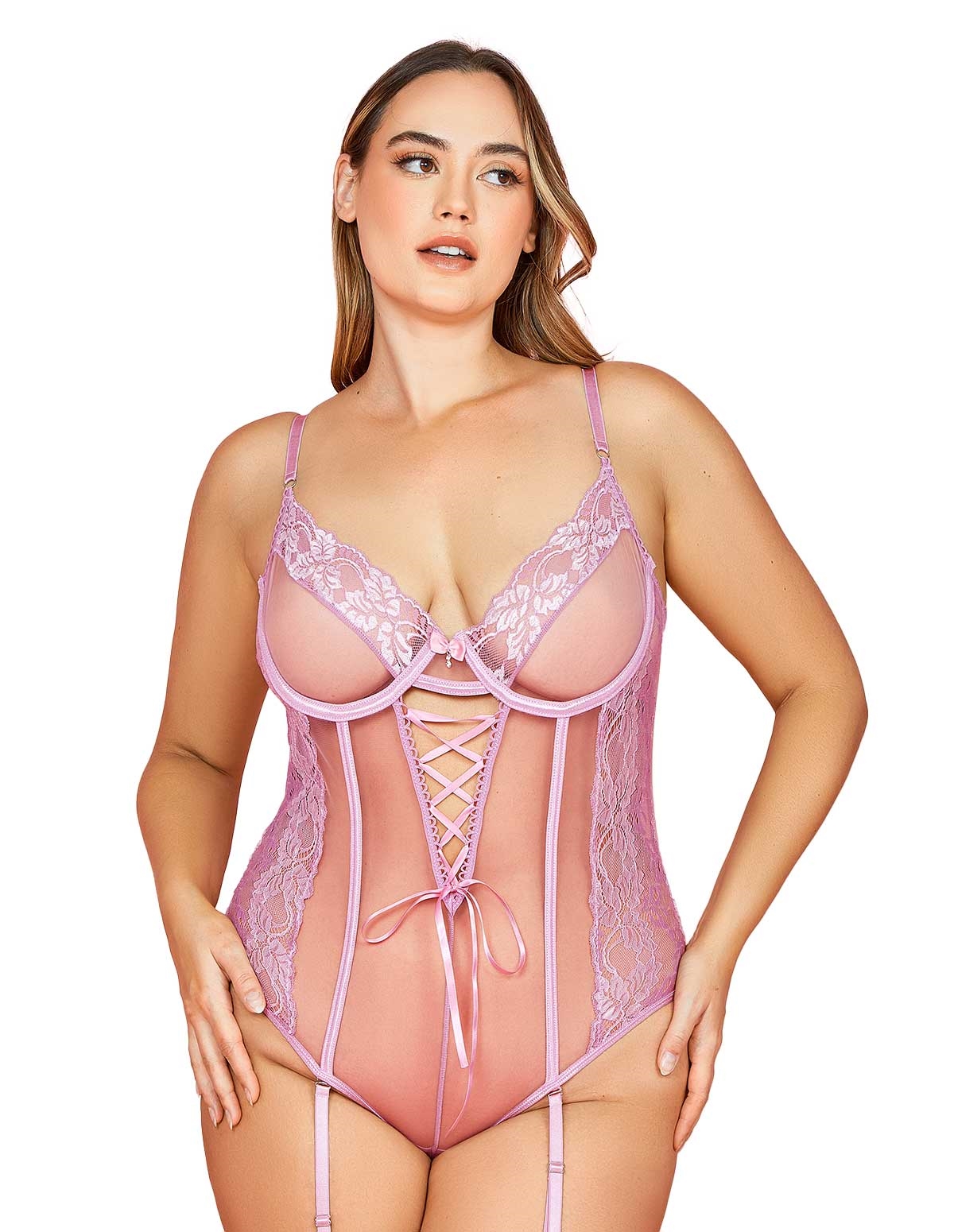 alternate image for Laurie Gartered Plus Size Teddy