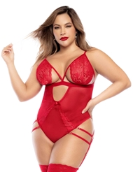 Front view of TEMPTED PLUS SIZE TEDDY