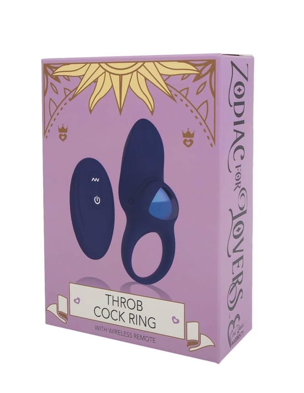 Zodiac For Lovers Throb C-Ring With Remote ALT3 view Color: BL