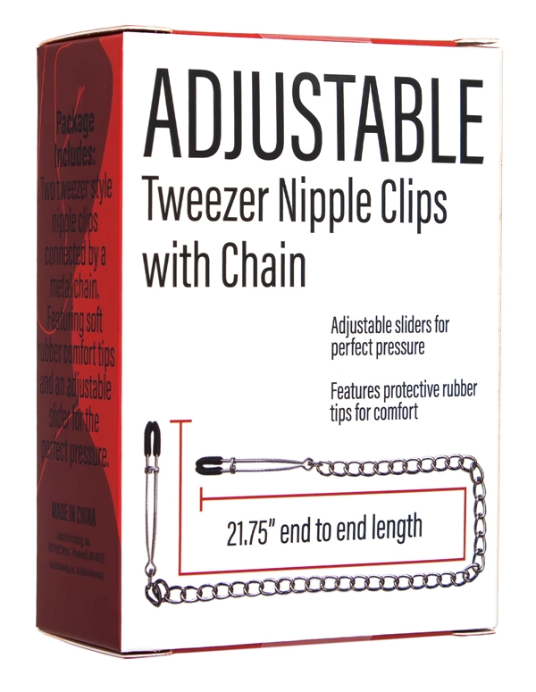 Bound To Love Tweezer Nipple Clips With Chain ALT3 view Color: SBK