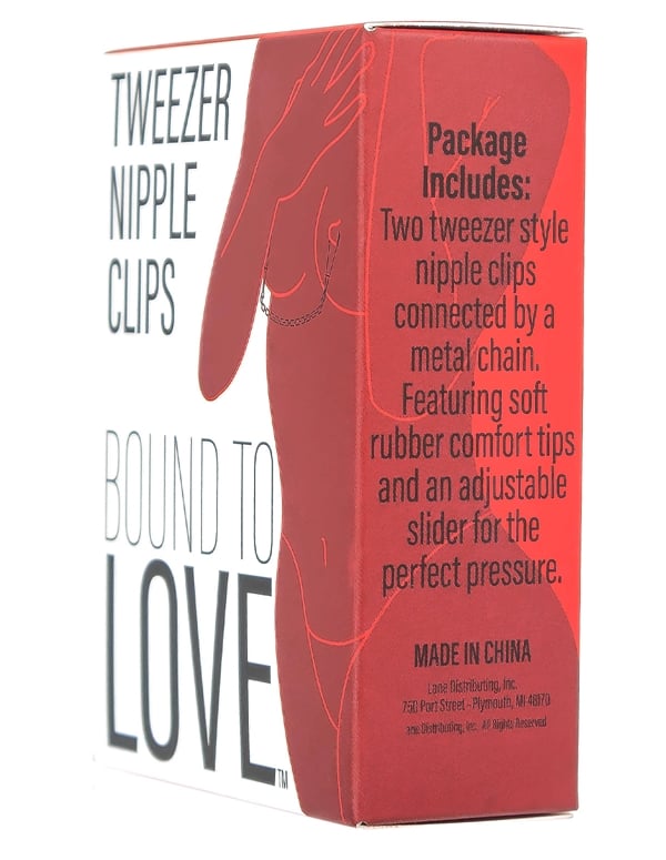 Bound To Love Tweezer Nipple Clips With Chain ALT4 view Color: SBK